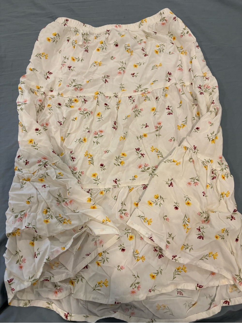 The Children's Place White Floral Tiered Girls' Skirt. NWOT